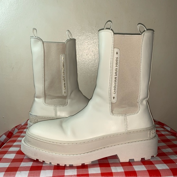 CHRISTIAN DIOR Leather Chelsea Boots Size 7 US / 37 EUR - Picture 8 of 16